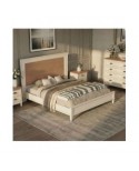 LETTO CON GAMBE A SPILLO E TESTATA LEGNO L. 182 H. 130 P. 210