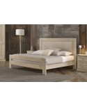 Letto matrimoniale testata legno con imbottitura (Rete 165x195)