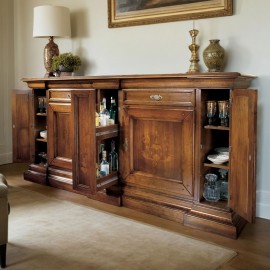 CREDENZA STYLE BASSANO INTARSIATA SOLID WOOD L 240 P 55 H 116