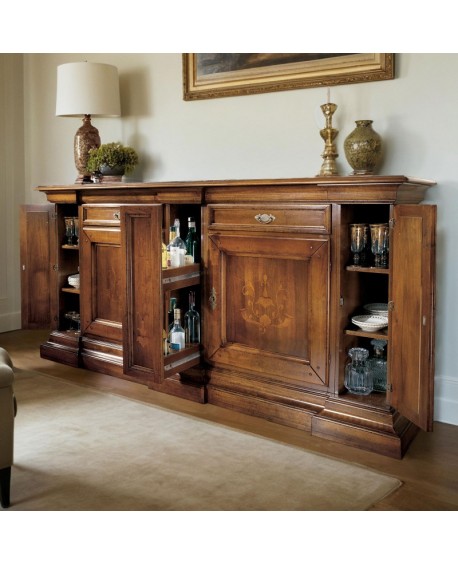 Küchenschrank STYLE BASSANO EINGELEGT MASSIVHOLZ HOLZ L P 240 55 H 116