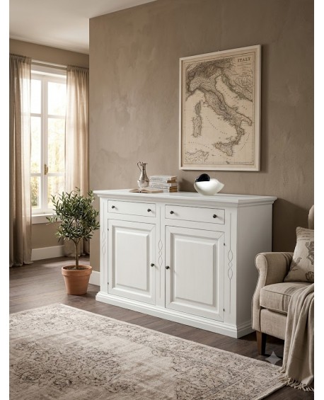 CREDENZA CREDENZONE IN LEGNO COL BIANCO OPACO