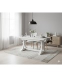 TAVOLO FRATTINO ALLUNGABILE 180X100 IN LEGNO COL BIANCO OPACO