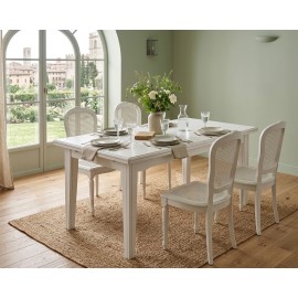 TAVOLO FRATTINO ALLUNGABILE 160X85 IN LEGNO COL BIANCO OPACO