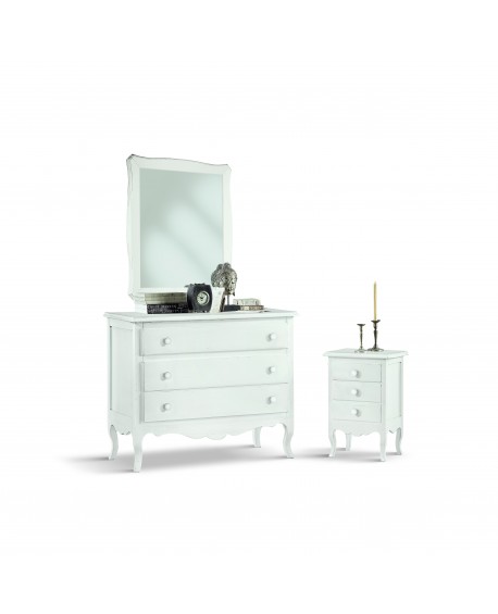 BEAUTIFUL NIGHT TABLE GLOSS WHITE WOOD WOOD ART POOR ROOM