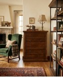 DRAWER CHEST OF WOOD 5 cinquino POOR ART WITH WALNUT VENETA