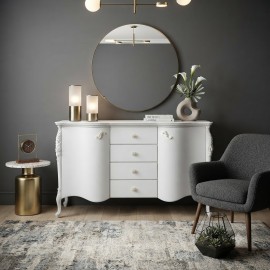 credenza in legno contemporanea con intagli