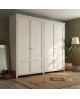ARMADIO 4 ANTE BATTENTI L. 286 P. 65 H. 255 legno massello con cassettiera interna