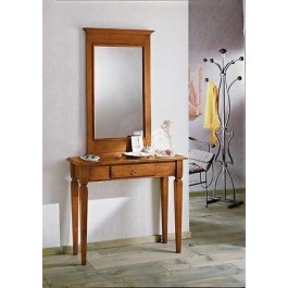 MOBILE CONSOLE 1 DRAWER WOOD ART POOR WITH MIRROR