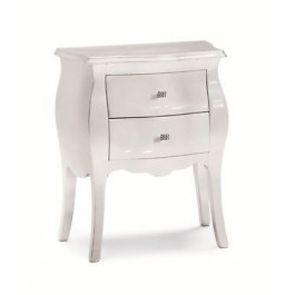 MOBILE 2 DRAWER BEDSIDE CONVEX MATT WHITE