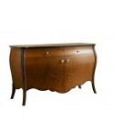 CREDENZA MOBILE LEGNO MASSELLO L.160 P.60 H.98 BOMBATA COLORE NOCE VARI COLORI