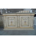 CREDENZA DECORATA COME FOTO BIANCO ANTICATO CON DECORI LEGNO MASSELLO