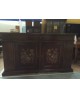 CREDENZONE CREDENZA COLORE NOCE - EFFETTO ANTICATO BATTUTO CON DECORI - COME FOTO