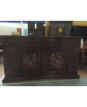 CREDENZONE CREDENZA COLORE NOCE - EFFETTO ANTICATO BATTUTO CON DECORI - COME FOTO