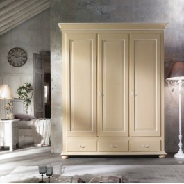 Armario 3 puertas de madera PROVENZALE crema y blanco ANTIGUO - VARIOS COLORES