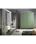 ARMADIO 2 ANTE BATTENTI LEGNO MASSELLO VERDE ANTICATO - VARI COLORI