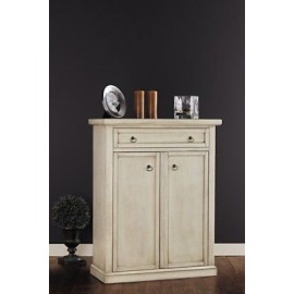 Armario 2 puertas pintadas MARFIL de madera antigua