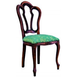 SEDIA SALA LEGNO MASSELLO INTAGLIATA IMBOTTITA