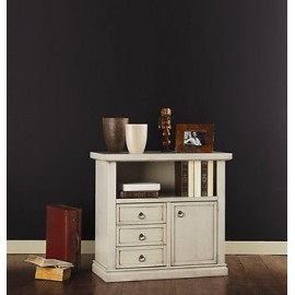 TV STAND PAINTED IVORY ANTIQUE
