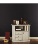 TV STAND PAINTED IVORY ANTIQUE
