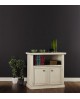 MOBILE TV CABINET DOOR 2 DOOR PAINTED IVORY ANTIQUE