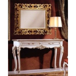CONSOLE TABLE Lacquered ANTIQUE SILVER LEAF