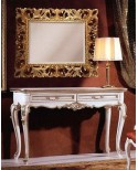 CONSOLE TABLE Lacquered ANTIQUE SILVER LEAF