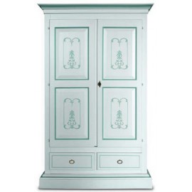 SCHRANK 2 TÜR MATT WEISS Holzmasse. BLUE WIRE