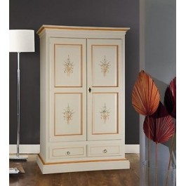 SCHRANK 2 DOORS ELFENBEIN ANTIKE GEMALTEN