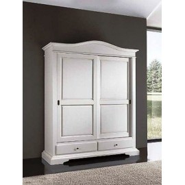 SCHRANK 2 SCHIEBETUEREN MASSIVHOLZ HOLZ GLOSS WEISS x Schlafzimmer