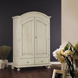SCHRANK 2 DOORS POOR ART LACKIERTE IVORY ANTICATO x Schlafzimmer