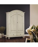 SCHRANK 2 DOORS POOR ART LACKIERTE IVORY ANTICATO x Schlafzimmer